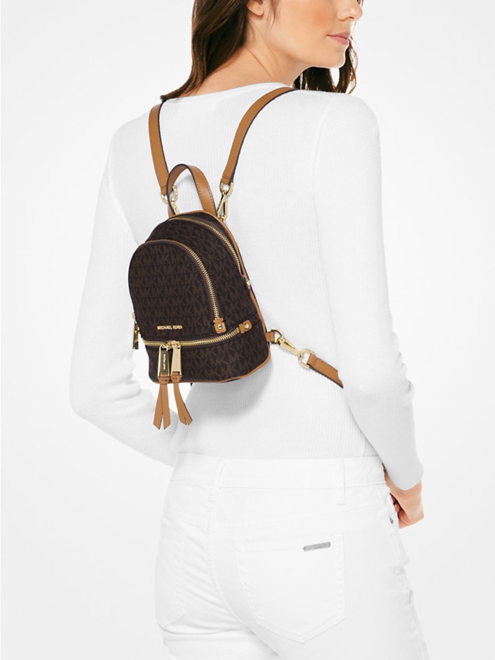Michael Kors XS Rhea Messenger Backpack - Picture 6 of 15